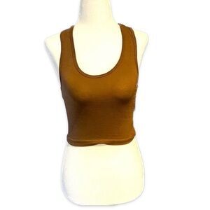 Zenana Outfitters Brown Cropped Tank Top